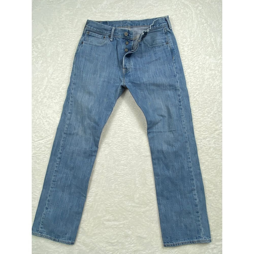 Levi's Classic 501xx Button Fly Straight Leg Men's Jeans Light Blue Wash W32 L30